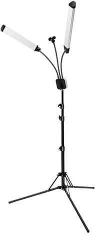 Stabiles Teleskopstativ, LED Kosmetik Doppelarmleuchte, mit Universal-Smartphone-Clip, 3000–6000K LED-Doppelarmleuchte, Einstellbare Nagelstudio für Make up, Wimpern, Augenbrauen, Studio Beleuchtung