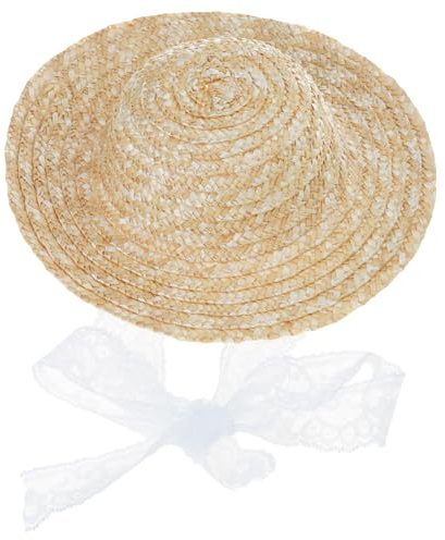 YROHGKPN Sombrero de paja para bebé para niñas, protección solar, parte superior plana con cinta de encaje, transpirable, visera ancha, gorra solar para niños pequeños, niñas, gorro de bebé Panamá