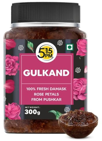 Gulkand Rose Preserve 300g – Sun-Cooked Damask Rose Petal Spread for Paan, Desserts & Traditional Recipes