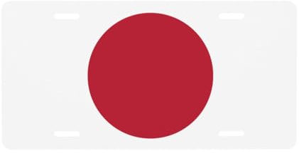 Japanese flag Front license plate, 0.6 mm thick, 30 x 15 cm, aluminum.