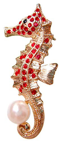 Navachi Métal de base plaqué or 18 ct Ronde Rouge Cristal