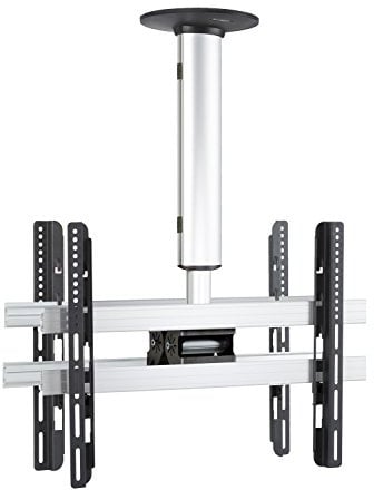 VCM TV Deckenhalterung 62x12x70 cm 2X TVs höhenverstellbar Aluminium | Platzsparende Deckenmontage für Flachbildfernseher - in Wohnzimmer oder Büro - für Technikliebhaber - Mit Kabelführung