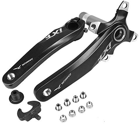 Bielas para bicicleta de montaña, 170 mm, 104 BCD, rueda de aleación de aluminio, agujero redondo con bielas de cadena para bicicleta de carretera MTB BMX, compatible con Shimano, FSA, Gaint, plata