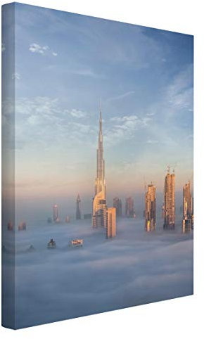 Leinwandbild - Dubai über den Wolken - Hochformat 4:3, 40x30 cm