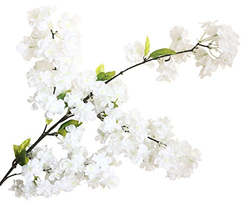 Künstliche Blumen weiß Fake Wisteria Blauregen Seidenblumen Künstlich Hängende Kunstblumen Ideal für Hochzeit Haus Dekoration