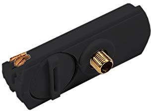 Lampenlux 1-Phasen Stromschiene Aufbauschiene und Zubehör (Schwarz, Adapter)