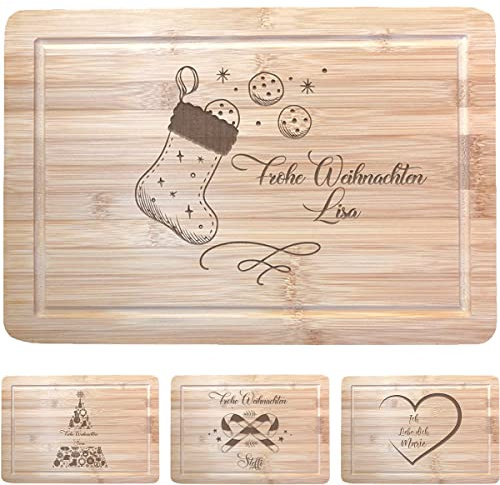 Bl4ckPrint Küchenbrett aus Bambus mit Gravur - Schneidebrett mit Motiv 36x26x2 - personalisiertes Holzbrett als Geschenk - Servierbrett Bambus mit Gravur - Geschenkidee