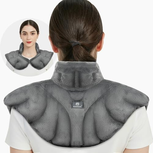 Heating Pad Microwave Neck and Shoulder Heating Pad Plus,Neck Wrap Microwavable for Relief of Pain, Sore Muscles, Stress, Tension and Headaches Neck and Shoulder Heating Pad（Grey）