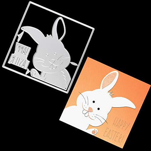 OOTSR Stanzschablone Hase, Stanzschablone Scrapbooking Prägeschablonen Metall Stanzformen Schablone, Ostern Stanzformen für Kartenherstellung Scrapbooking Album Papier
