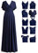 Infinity Kleid, Ballkleid, Brautjungfernkleid, Gr. 42-48 viele Farben Wickelkleid lang, 70 Verschiedene Wickelarten, Convertible Dress, Brautkleid, Bridesmaid, one Size, Stretch (Dunkelblau 2)