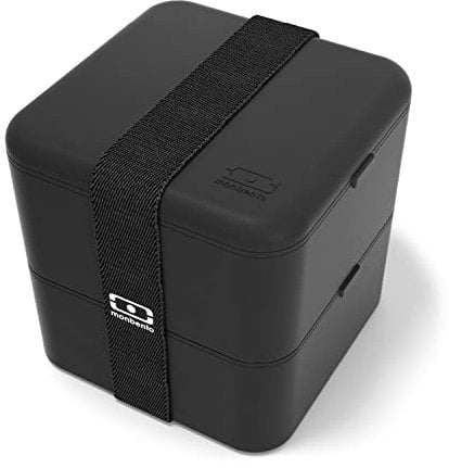 monbento - Gross Bento Box MB Square Onyx mit Fächern Made in France - Auslaufsicher Lunchbox Perfekt für Büro/Meal Prep/Schule - BPA Frei - Lebensmittelecht - Schwarz