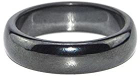 Hematite Rings, Echte Hämatitringe für Frauen Männer Unisex, Black Stone Magnetische Angst Balance Wurzel Chakra Echte Angst Hämatit Ringe, Absorbieren Negative Energie Ring, Schmuck Zubehör Ring