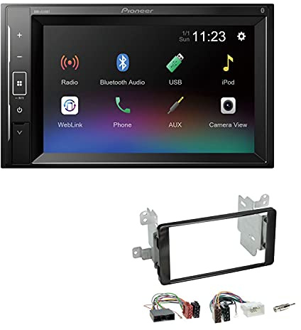 Pioneer DMH-A240BT 2-DIN Autoradio Bluetooth USB passend für Mitsubishi Outlander III ab 2012 Klavierlack schwarz