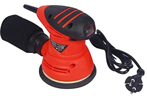 Wiltec Exzenterschleifer 250 W mit Ø 125 mm Schleifteller mit Klettvorrichtung, Schleifmaschine mit Absaugung, Schleifgerät für u. a. Holz und Metall