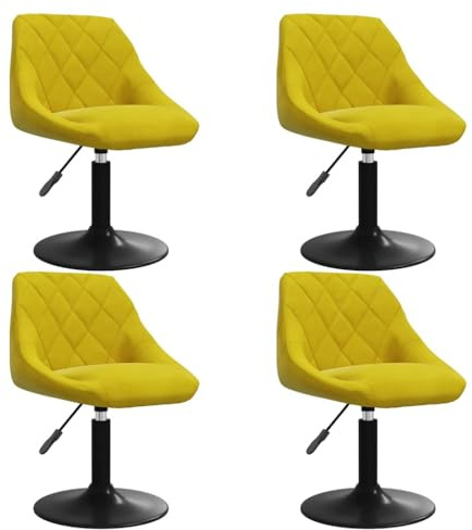 vidaXL Esszimmerstühle 4 STK. Drehbar Senfgelb Samt