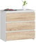 AKORD Commode CL-3 avec 3 tiroirs | Commode Classique pour La Chambre, Salon | Meuble de Rangement | L60 x H57 x P35 cm | Poids 26 kg | Blanc/Chêne Sonoma