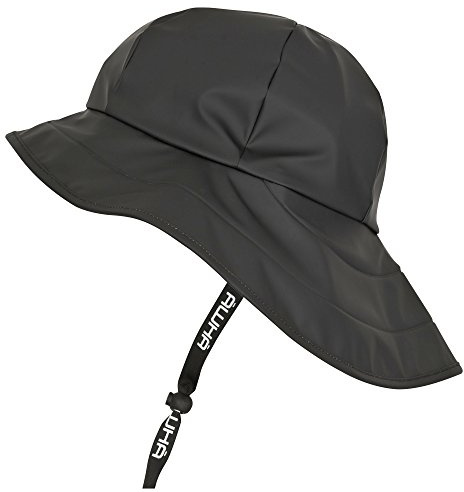 AWHA Souwester, Rain Hat Black/Unisex - Waterproof Cap with Wide Brim and Earflaps