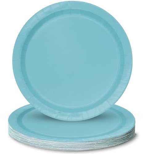 Unique 46862 Paper Plates-18 cm-Teal Colour-Pack of 20