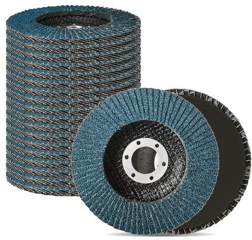 GOYADA 20 Pezzi Dischi Lamellari 115mm Dischi Abrasivi Lamellari Grana 80 di Macinazione in Acciaio Disco Lamellare per Rimozione Sbavatura, Lucidatura, Ruggine, Finitura