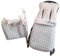 Conjunto universal de saco de carro de invierno y bolsa panera en vichy gris. Hecho en España (Gris)