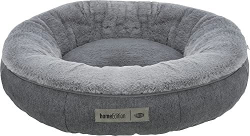 TRIXIE Hundebett Liano ø 70 cm in grau - weiches Hundekissen mit Schaumstoffflocken-Füllung - Hundekorb für mittelgroße Hunde - rutschfest und waschbar - 37977