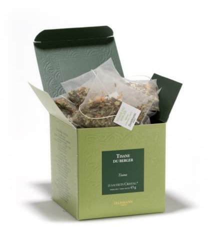 Frères Dammann | Tisane du berger | Thé Floral Citron Vert, Verveine, Menthe - 25 Filtres (45 Gr) | Filtres à thé en sachet | Thé Fleur d'Oranger | Infusion Digestive Citronnelle