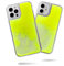 SteepLab Flowing Neon Sand Liquid Mobile Phone Case, Mobile Phone Covers for iPhone 12 & iPhone 12 Pro (2020, 6.1'') - Full Body Protection with Raised Bezel - Neon-Yellow Lemonade