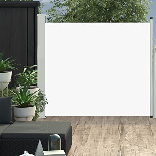 RONGQI Toldo Lateral retráctil de jardín, Toldos Terrazas, Toldos Exterior, Toldo Lateral, Toldos Exterior Terraza, Toldos para Ventanas, Color Crema 100x300 cm