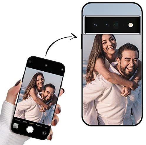 Yoedge Personalisierte Handyhülle für Google Pixel 6 Pro 5G Hülle Selbst Gestalten Eigenem Foto Bild Text Personalisiert Case Individuelle Geschenk Schutzhülle Schwarz Cover für Google 6 Pro 5G 6,71