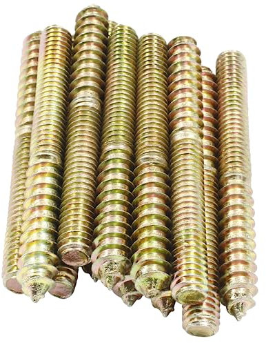 Biaungdo Bulloni per gancio da 5/16-18 x 3 pollici, 12 bulloni autofilettanti a doppia testa, bulloni per tasselli in legno, accessori per mobili per giunti in legno