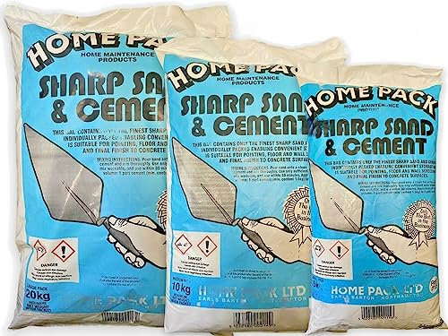 Home Pack Sharp Sand & Cement Ready To Use Multi-Use Mixed Dry Mortar Ideal for Patching Rendering Brick Laying and General Repairs Suitable For Internal & External (10)