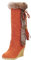 Moon Boots Damen, Reißverschluss Schnallen Halbhoch Westernstiefel Jodhpurstiefelette mit Absatz Vintage 35-38 Stiefeletten Halbschaft Stiefel Cowboystiefel Quaste Mode Damenboots Winterstiefel