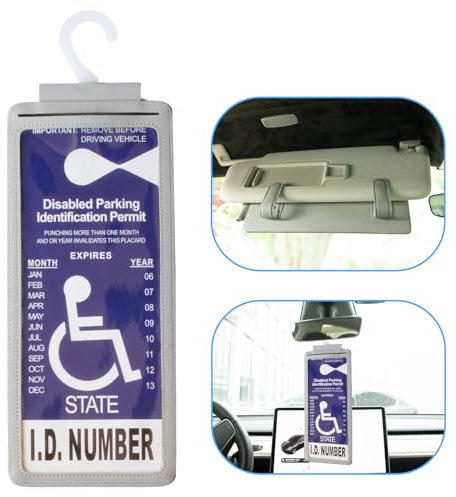 Yuoyar Portaplaca portátil para coche - Ultra transparente para discapacitados - Soporte de placa para estacionamiento para personas con discapacidad (gris)