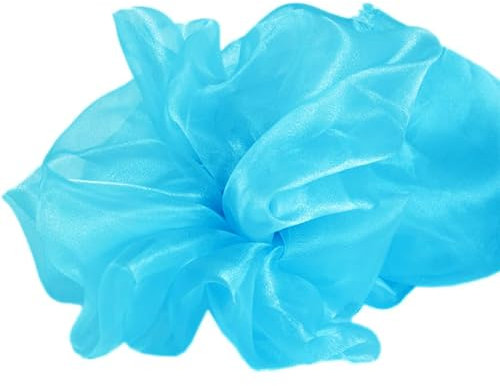 1m x 150cm Organza Stoffe zum Nähen Meterware Organzastoff Dekostoff Bekleidungsstoffe für DIY Kunsthandwerk Basteln Vorhänge Tischdecken Hochzeit Party Kleidungsdekoration,Hellblau