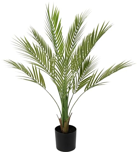 Kunstpalme Areca Kunstpflanze Palme künstlich groß Goldfruchtpalme Kunstbaum Dekopflanze Zimmerpflanze Zimmerpalme Tropische Grünpflanze Kunstpflanze Kunstblume Büropflanze Palmwedel Blumen Tropisch