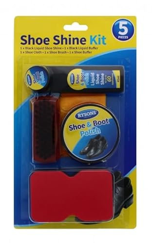 Be Charmed Kit de limpieza de zapatos para pulir botas de tenis, cuidado de zapatos de viaje, kit de brillo para zapatos de viaje, incluye 1 brillo líquido negro, 1 esmalte negro, 1 paño para zapatos,