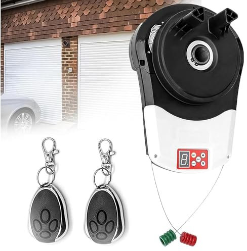 DPLXFPP Automatic Roll Up Door Opener,Commerial Garage Roller Door Opener with 2 Remote, Motor Gate Opener Roller Shutter Built-in Motor for Garage Warehouse Store Barn Farm