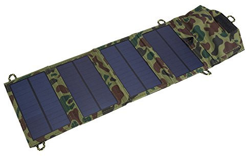 DeWin Chargeur Solaire Pliable, 5V 7W Panneau Solaire Pliable Portable USB Voyage Camping Chargeur De Batterie pour Téléphone(Camouflage)