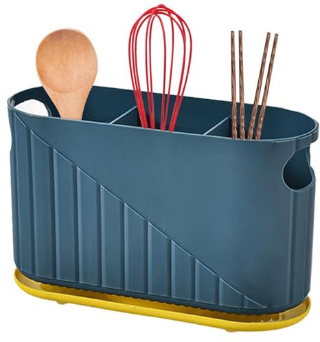 Chopstick Holder Storage Box - Kitchen Utensil Holder, Kitchen Chopstick Basket | Utensil Drying Holder with Large Capacity, Utensil Holder for Dish Rack, Removable Drain