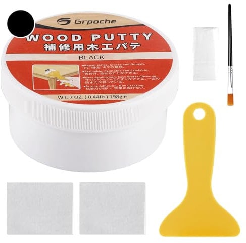 Bois Coulis Noir Remplisseur de bois à base d'eau Pâte de remplissage en bois Remplisseur de bois remium remium Kit de réparation en bois pour garniture Réinitialiser la table Cabinet