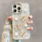 UEEBAI Sparkly Glitter Bling Case for iPhone 14 Pro Max, 3D Clear Aesthetic Cute Butterfly TPU Phone Flower Case, Slim Non-Yellowing Shockproof Protective Cover for Women Girls, White