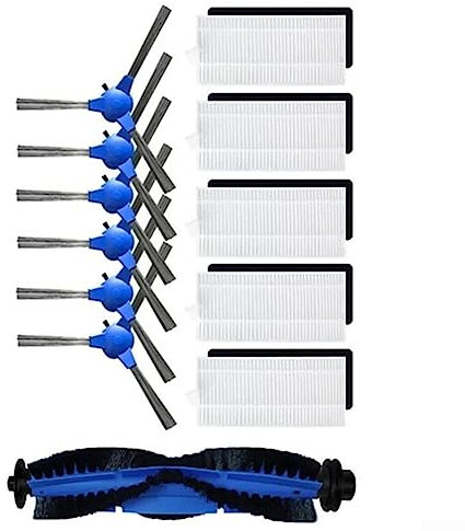 HEIBTENY 12 pezzi di ricambio accessori per Venga per VG per Rvc 3000 per VG per RVC 3001 Robot Aspirapolvere Set di 5 filtri + 6 spazzole laterali + 1 spazzola principale