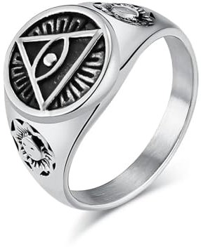 Hasdnker Ring Ringe Damen Bijouterie Herren Gothic Punk Auge des Horus Ring Vintage Herrenring Hiphop Motorrad Rock Biker Schmuck 10 Silber