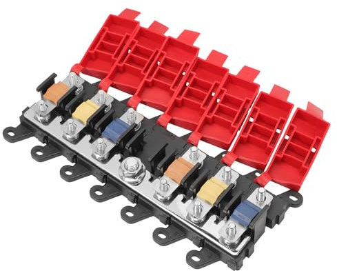 ZEALfix 6 Fach Sicherungshalter KFZ Kupfer Verteiler Boot Wohnmobil Wohnwagen Wohnmobilanhänger Camper mit 30A 60A 100A Sicherungen