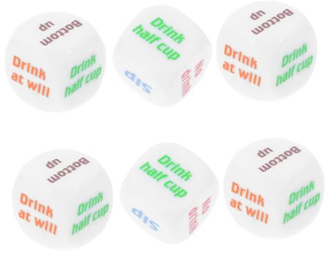 6er-pack Lustige Würfel Trinkspiel Fußballthema Acryl Pokerwürfel Bar Ktv-unterhaltung