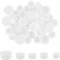 50 Pcs 5 Size Salt and Pepper Stoppers Plugs Plastic Salt Shaker Plug Stopper (14/16/18/19/24 mm) Replacement Plug Bottle Caps Reusable Clear Round End Cap for Pepper Shakers, Bottles