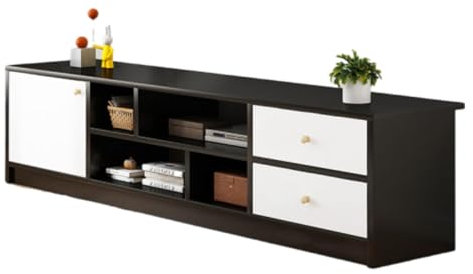 Mueble de TV Moderno y Sencillo, Mesa de Centro combinada de Pared para Sala de Estar, Patas de Madera Maciza, Mueble de TV Sencillo, Mesa, 140 x 30 x 40 cm