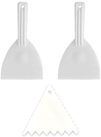 3 Pieces White Scraper, Simple And Creative, Comfortable Handle, Triangular Serrated Scraper, Dough Pizza Spatula, Kitchen Baking Tools.