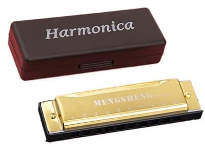 Professionelle 10 Loch 10 Ton Mundharmonika(Gold)