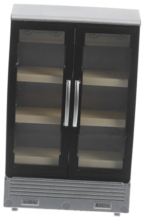 Kühlschrank für Puppenhaus Doppelter Kühlschrank im DIY Stil Dekoration für Mini Szenen Hochwertiges Puppenhaus Zubehör Kompakt